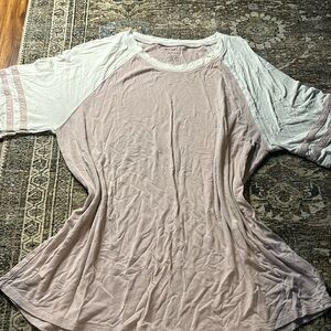 Pink and white T-shirt